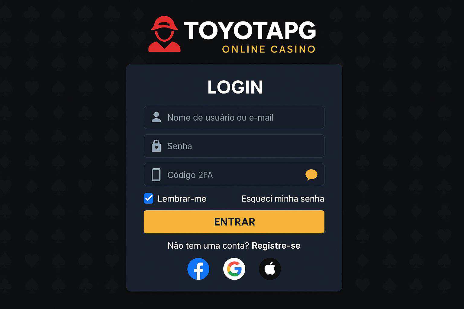 Login no Cassino TOYOTAPG